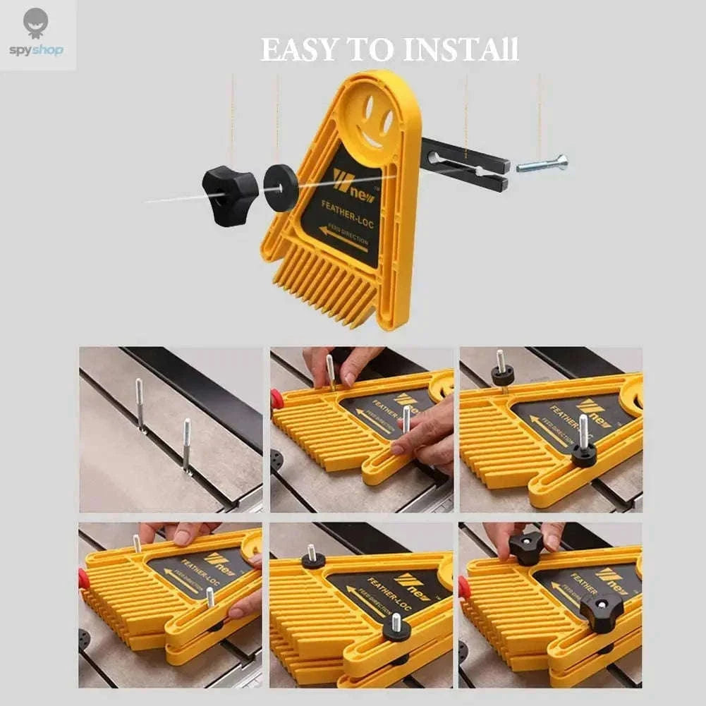 2 Pack Adjustable Featherboard Safety Guide for Cleaner Cuts-Yellow Set