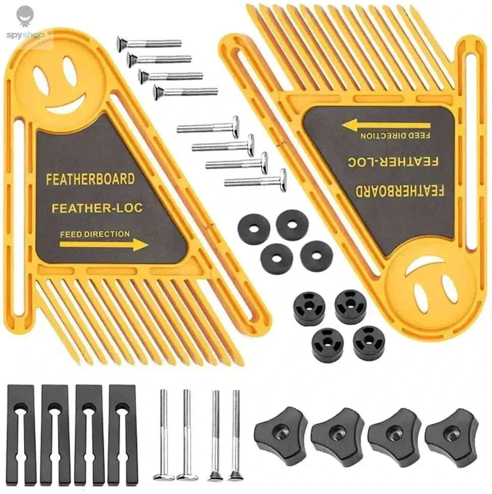 2 Pack Adjustable Featherboard Safety Guide for Cleaner Cuts-Yellow Set