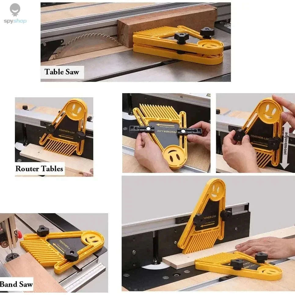2 Pack Adjustable Featherboard Safety Guide for Cleaner Cuts-Yellow Set