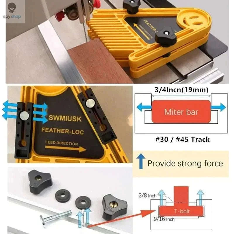 2 Pack Adjustable Featherboard Safety Guide for Cleaner Cuts-Yellow Set