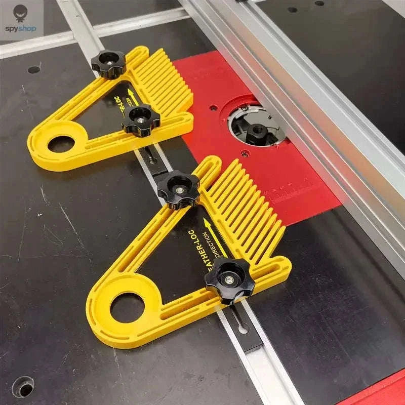 2 Pack Adjustable Featherboard Safety Guide for Cleaner Cuts-Yellow Set