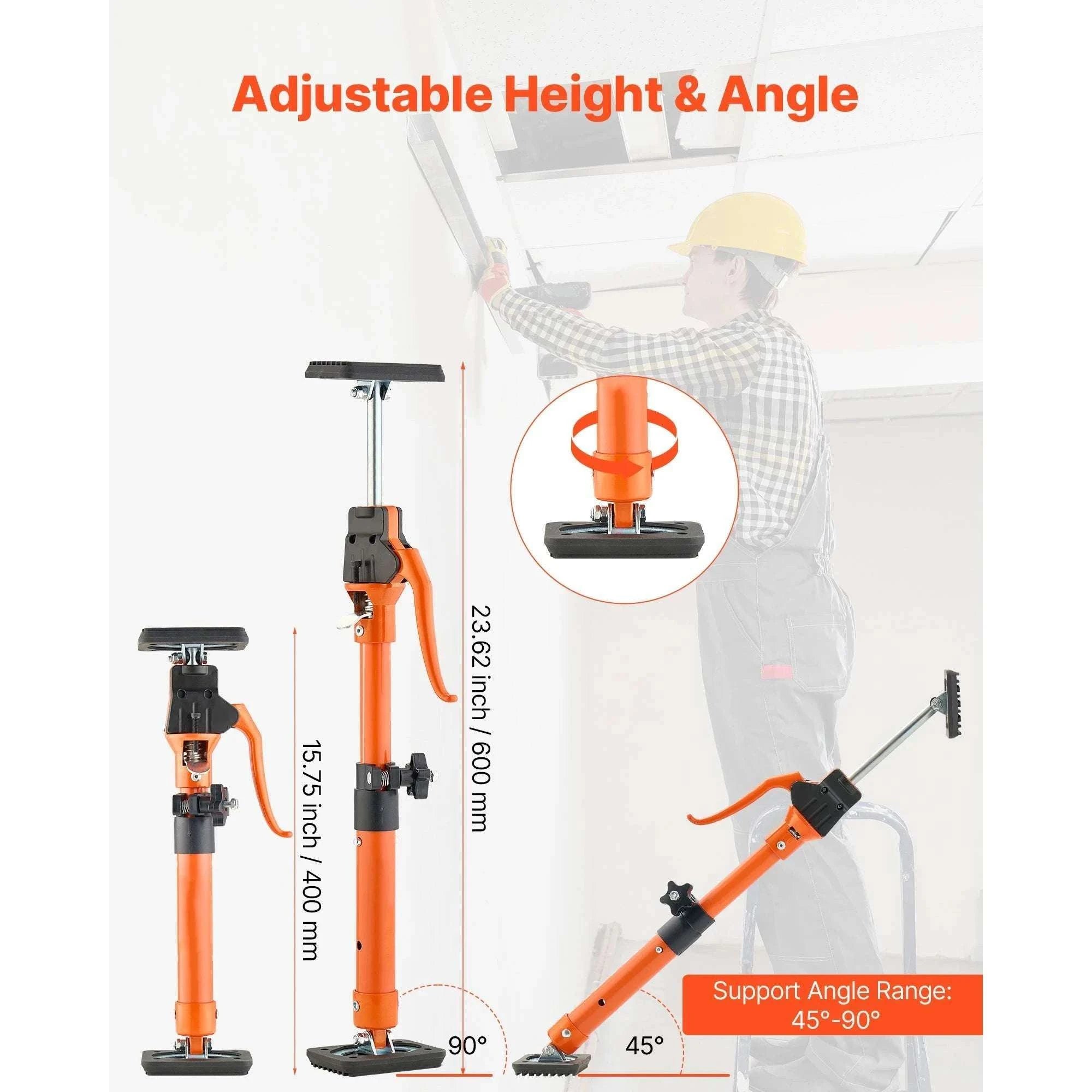 2-Pack Adjustable Support Poles 220 lbs Telescopic Cabinet Jack-15.7-23.62inch / United States