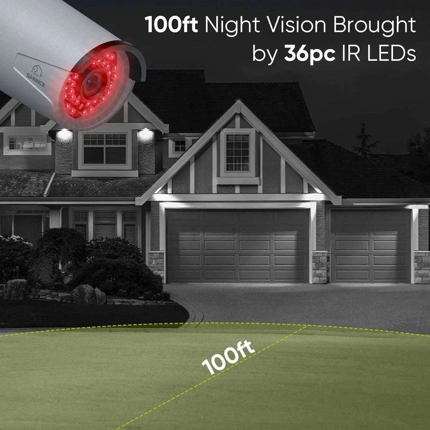2-Pack PoE Outdoor Security Camera, 8MP Night Vision, IP66-2MP / United States