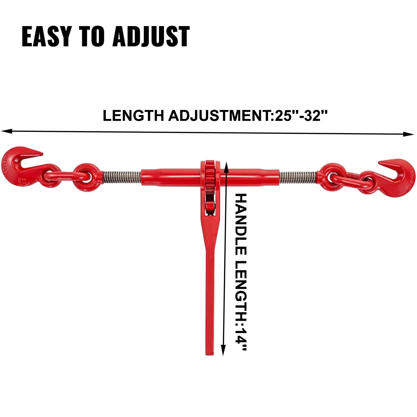 2 Pack Ratchet Chain Load Binder 3/8–1/2 in, 9215 lb Capacity-france