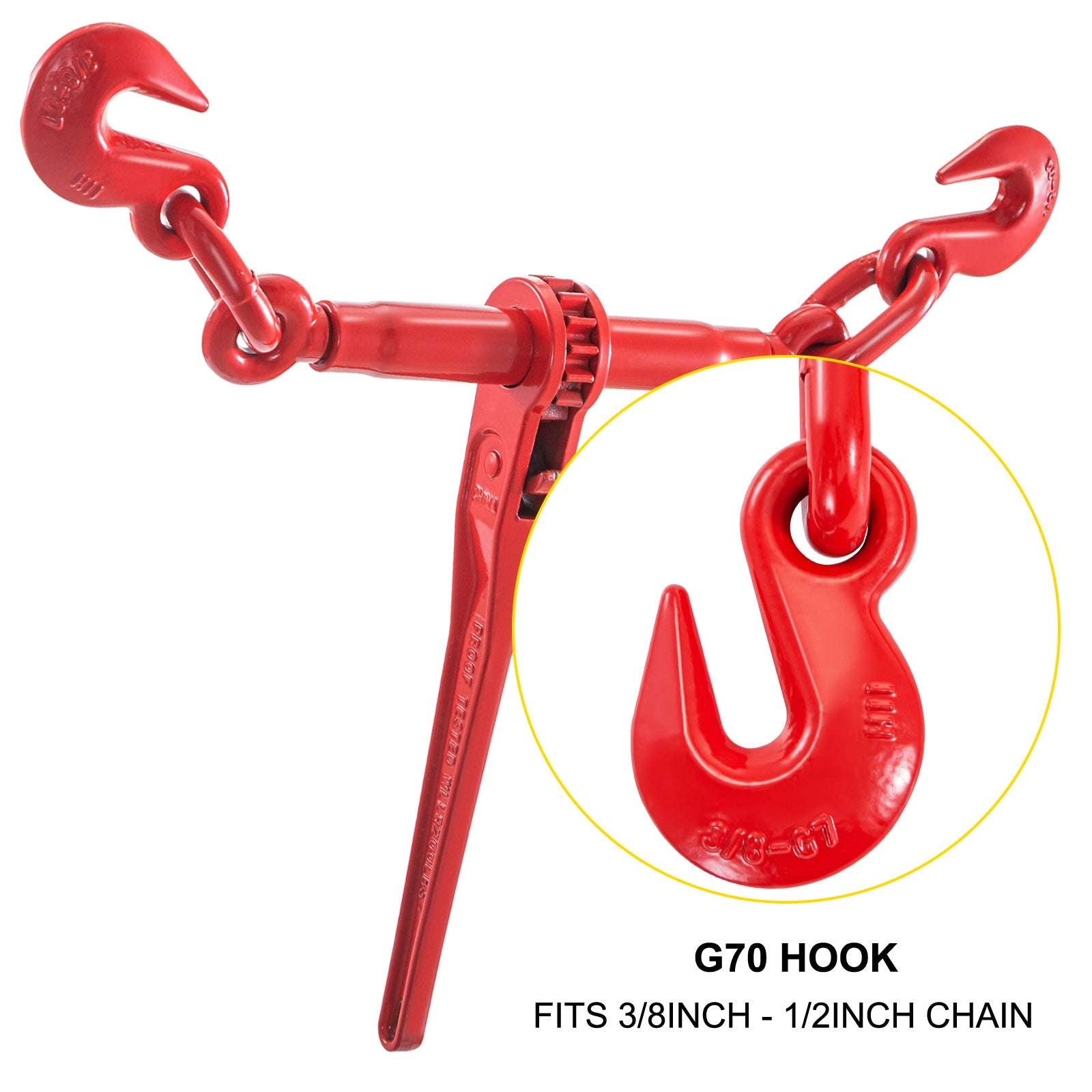 2 Pack Ratchet Chain Load Binder 3/8–1/2 in, 9215 lb Capacity-france