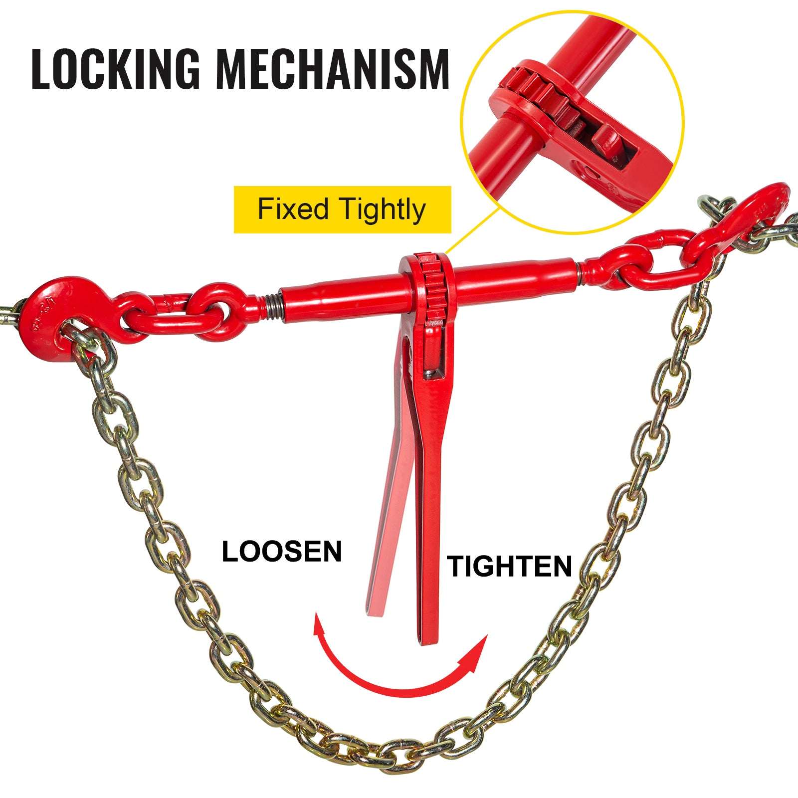 2 Pack Ratchet Chain Load Binder 3/8–1/2 in, 9215 lb Capacity-france