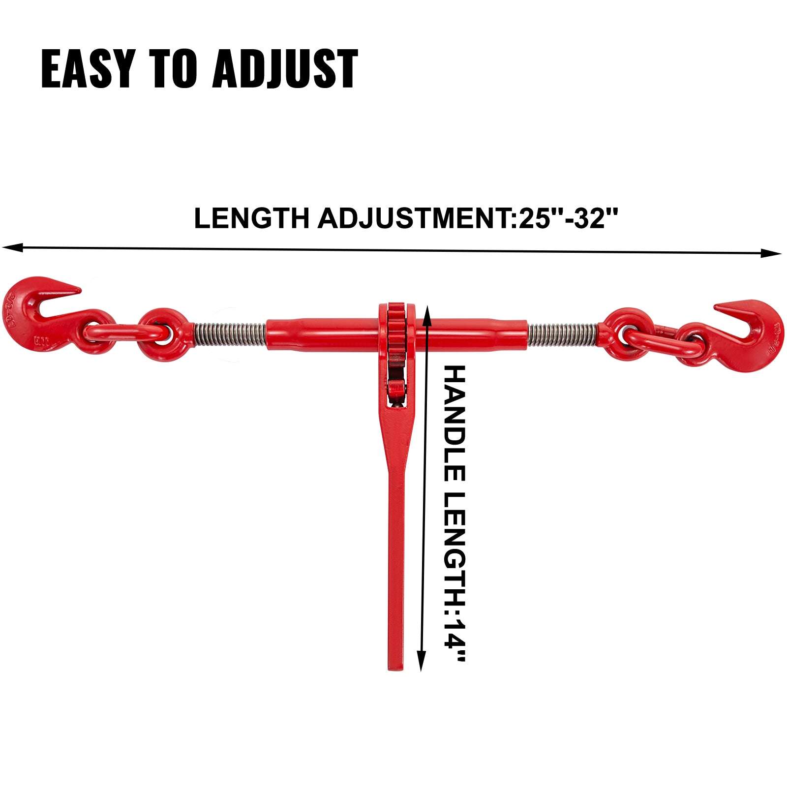 2 Pack Ratchet Chain Load Binder 3/8–1/2 in, 9215 lb Capacity-france