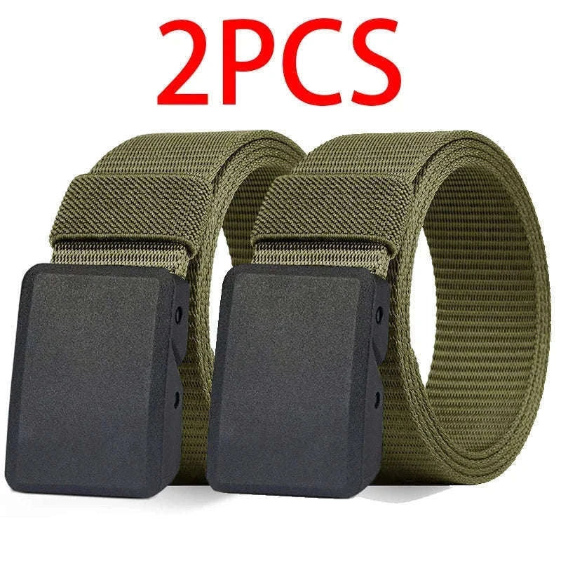 2-Pack Tactical Nylon Belt Set with Automatic Buckle-2PC 03A black / 120cm