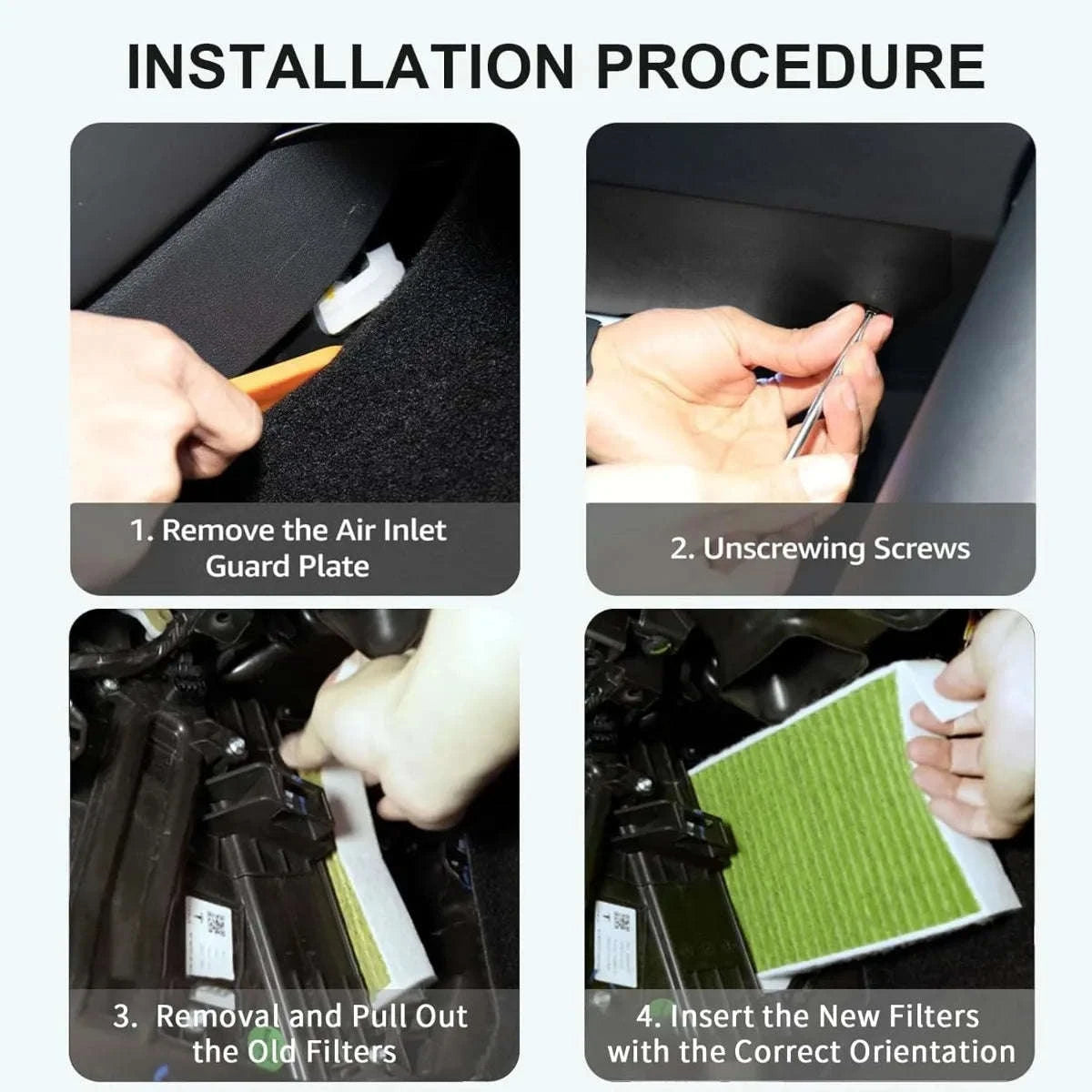 2-Pack Tesla Cabin Air Filter with Activated Carbon-2PCS and Tools / Model 3 Y / Tesla