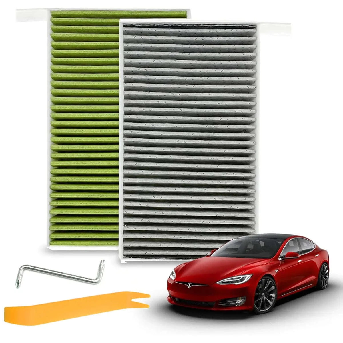 2-Pack Tesla Cabin Air Filter with Activated Carbon-2PCS and Tools / Model 3 Y / Tesla