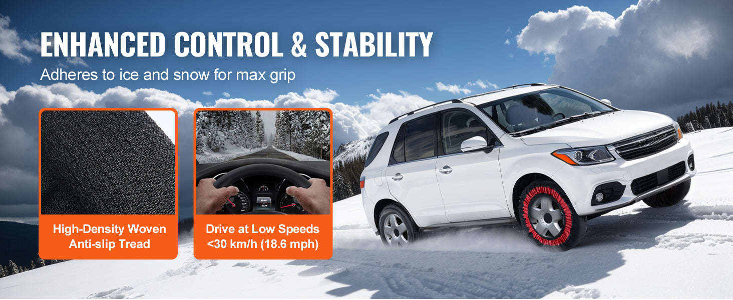 2-Pack Thickened XL Snow Socks for Tires with Elastic Strap-XL / United States