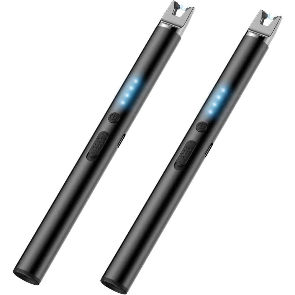 2 Pack USB Rechargeable Plasma Arc Lighter-United States / Black