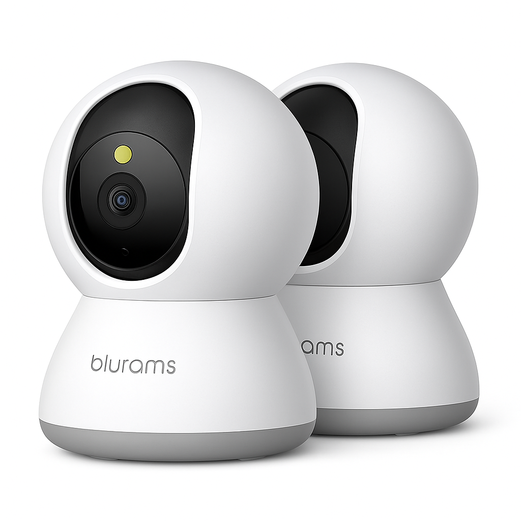 2-Pack 2K Indoor Security Camera Set with 360° View