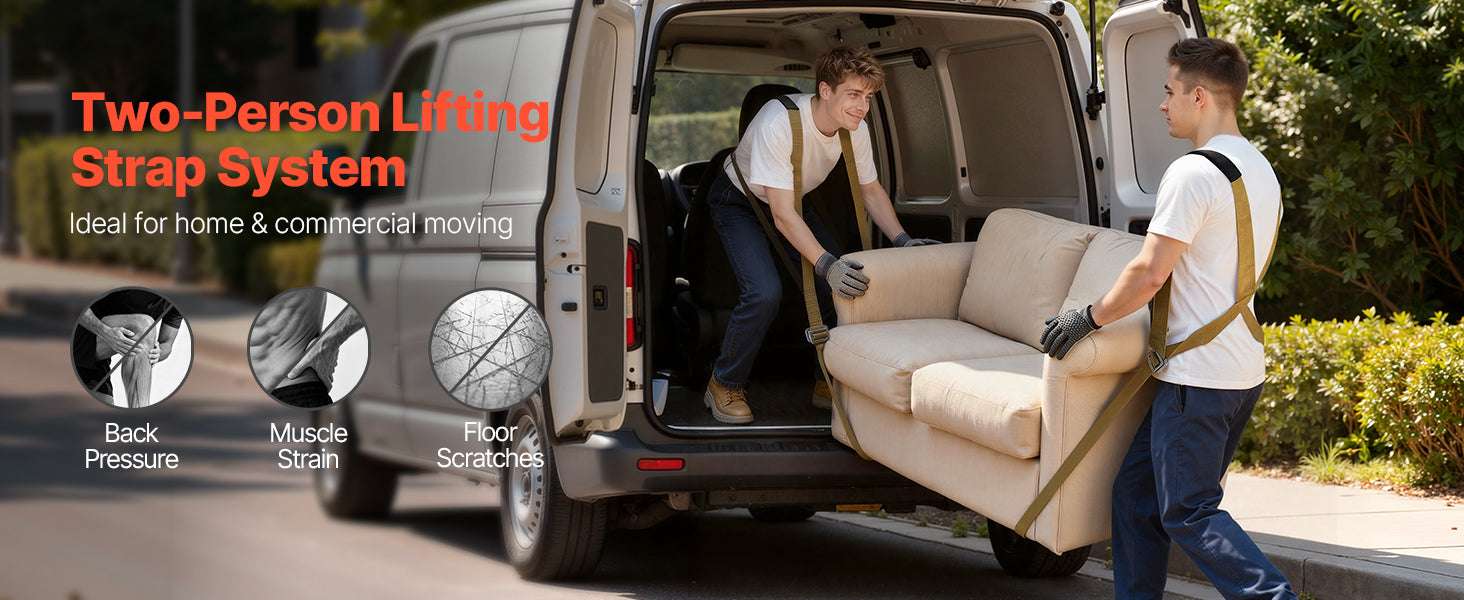 2-Person Furniture Moving Straps with Adjustable Shoulder Harness-1000lbs / United States
