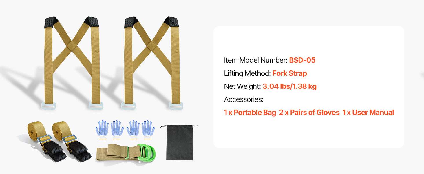 2-Person Furniture Moving Straps with Adjustable Shoulder Harness-1000lbs / United States