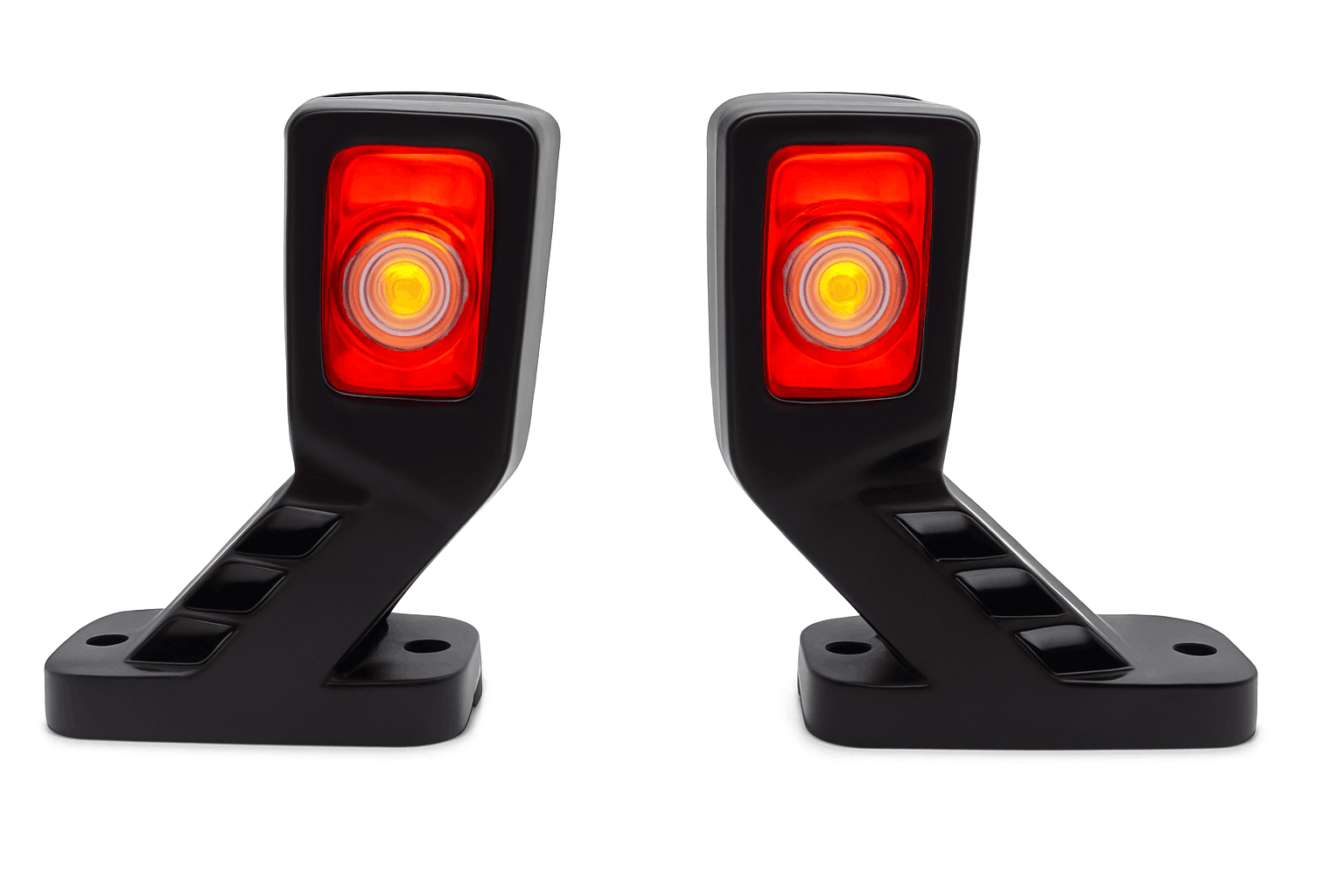 2-Piece 3-Face LED Side Marker Light 12/24V for Trailer Truck Van-2x  small long 85mm