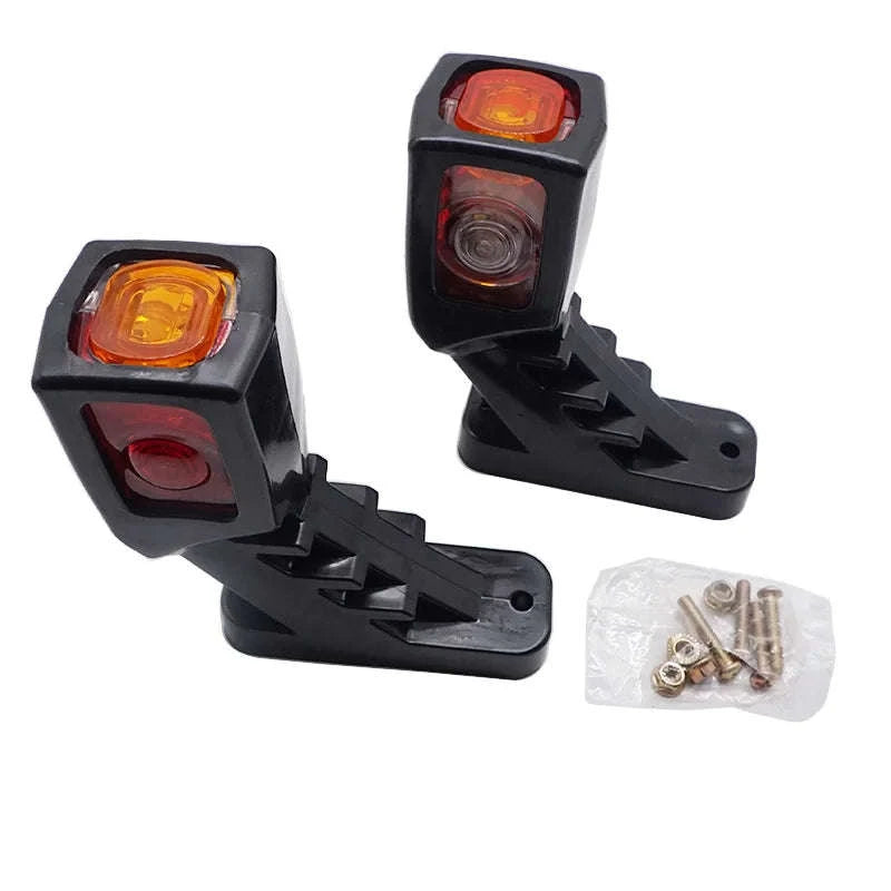2-Piece 3-Face LED Side Marker Light 12/24V for Trailer Truck Van-2x  small long 85mm