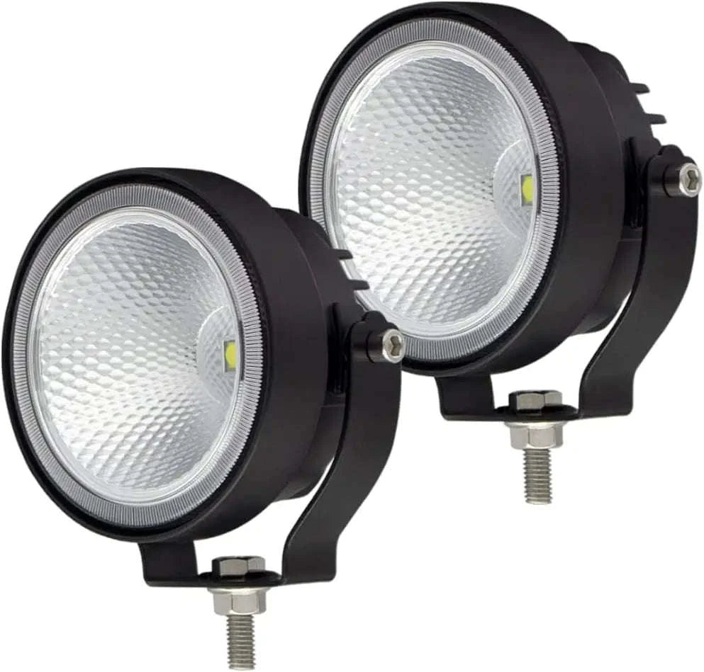 2-Piece 4 Inch LED Work Light Set for 12V/24V Vehicles-4 inch Flood-yellow