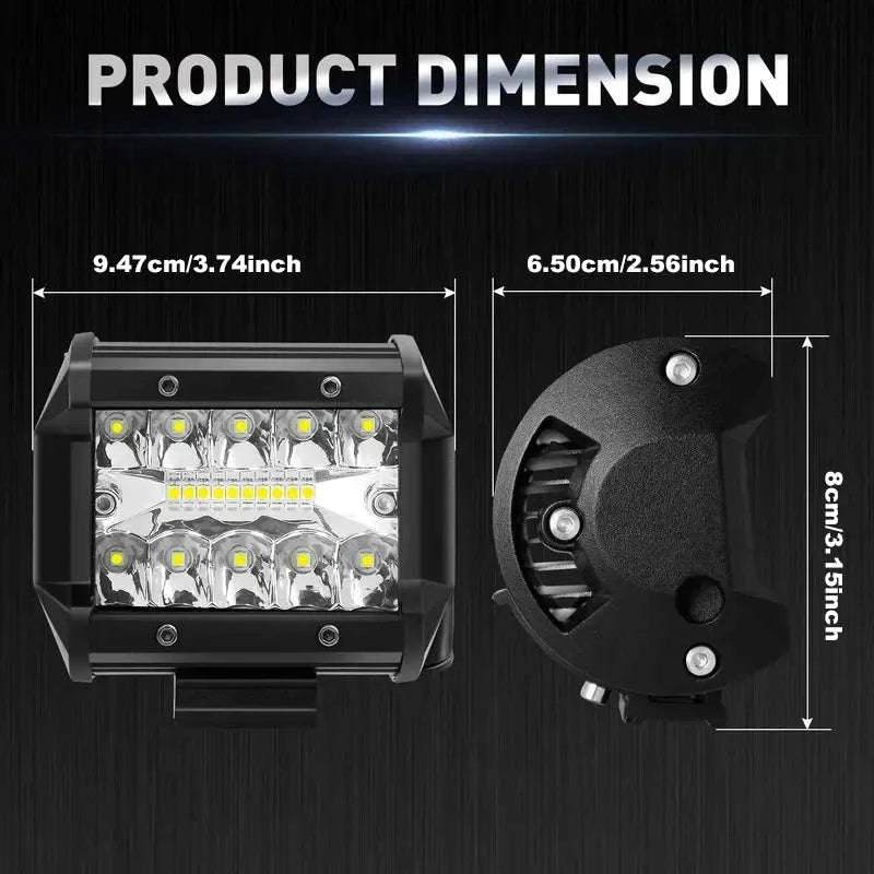 2-Piece 60W LED Work Light Bar Spot Flood Combo-1pc