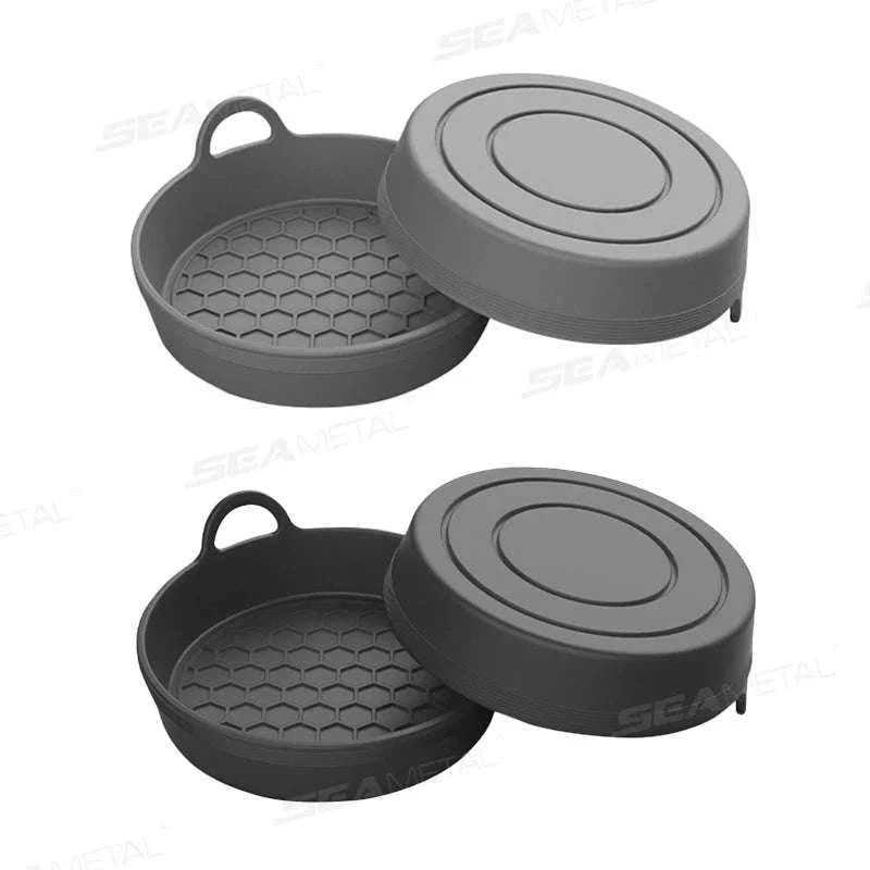 2-Piece Anti-Slip Car Coaster Silicone Drink Holder Pads-Black 2pcs