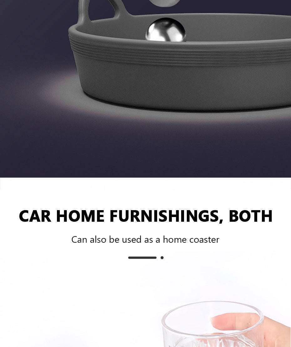 2-Piece Anti-Slip Car Coaster Silicone Drink Holder Pads-Black 2pcs