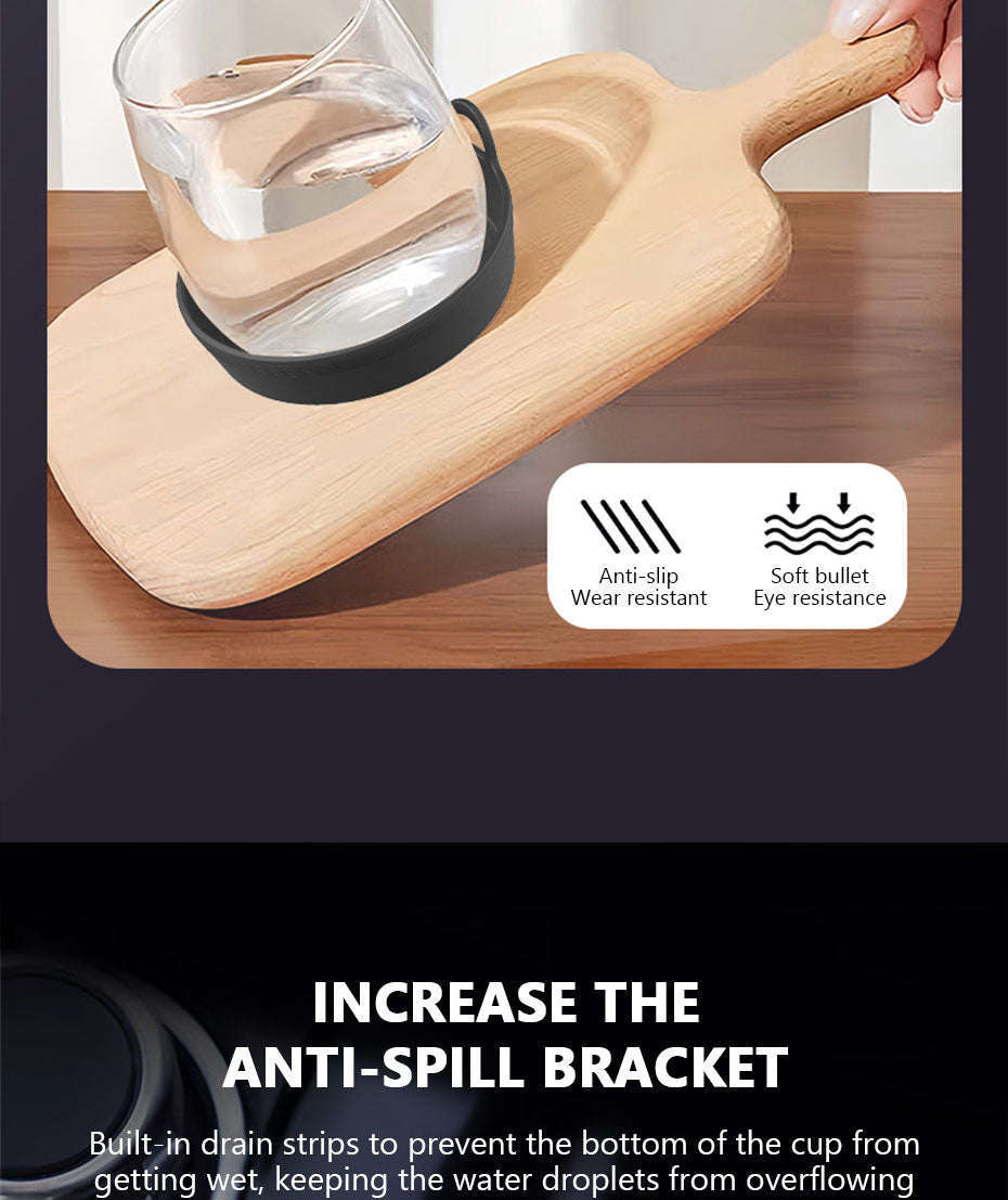 2-Piece Anti-Slip Car Coaster Silicone Drink Holder Pads-Black 2pcs
