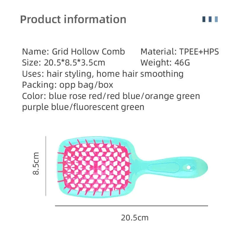 2-Piece Anti-Static Hair Comb Set for Wet & Dry Styling-WS024-B / United States