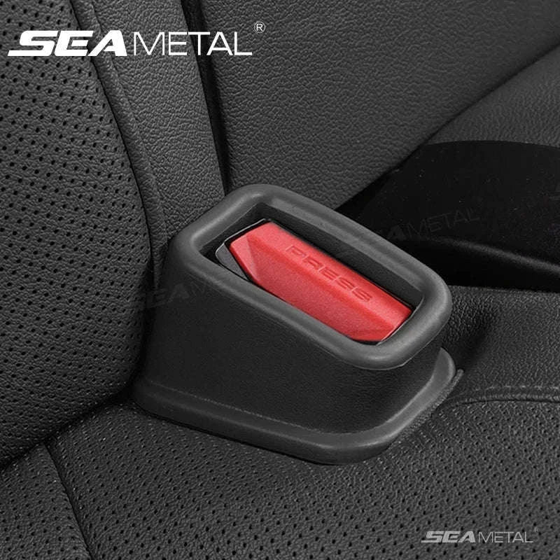 2-Piece Car Seat Belt Buckle Cover-Brown