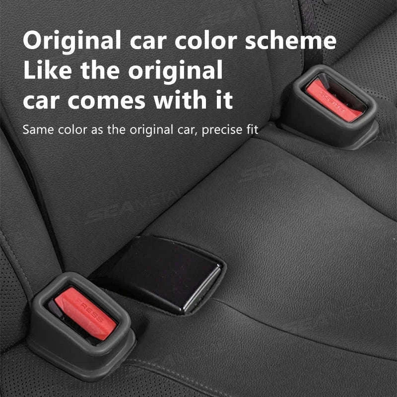 2-Piece Car Seat Belt Buckle Cover-Brown