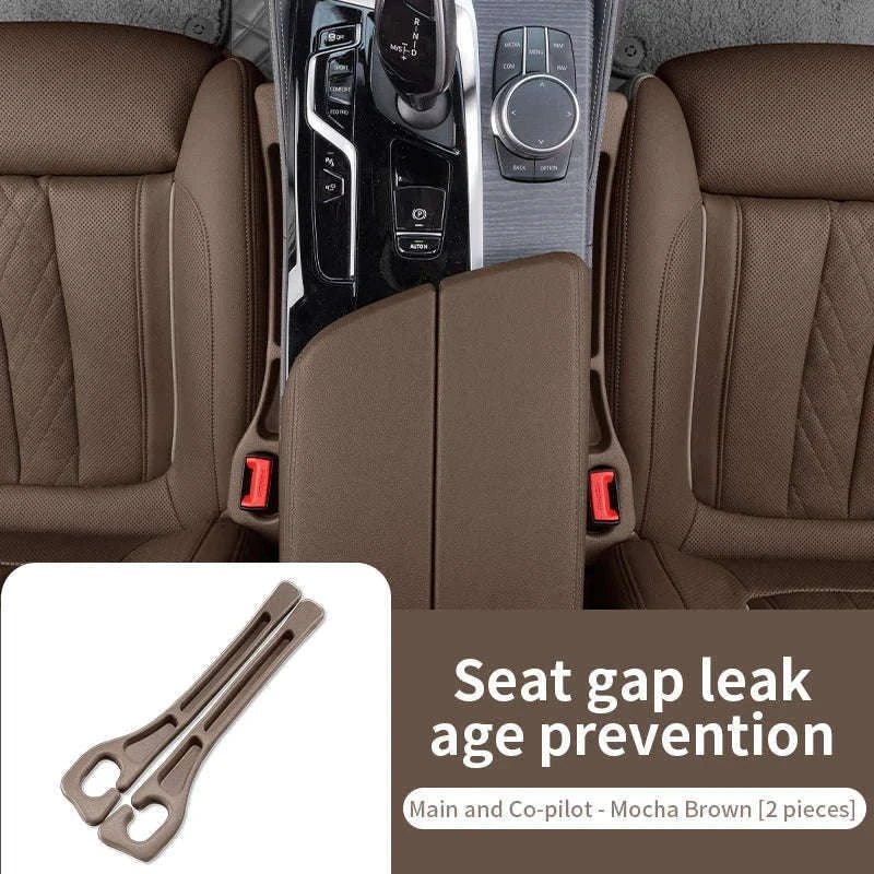 2-Piece Car Seat Gap Filler Organizer with Storage Slot-Beige 2pcs