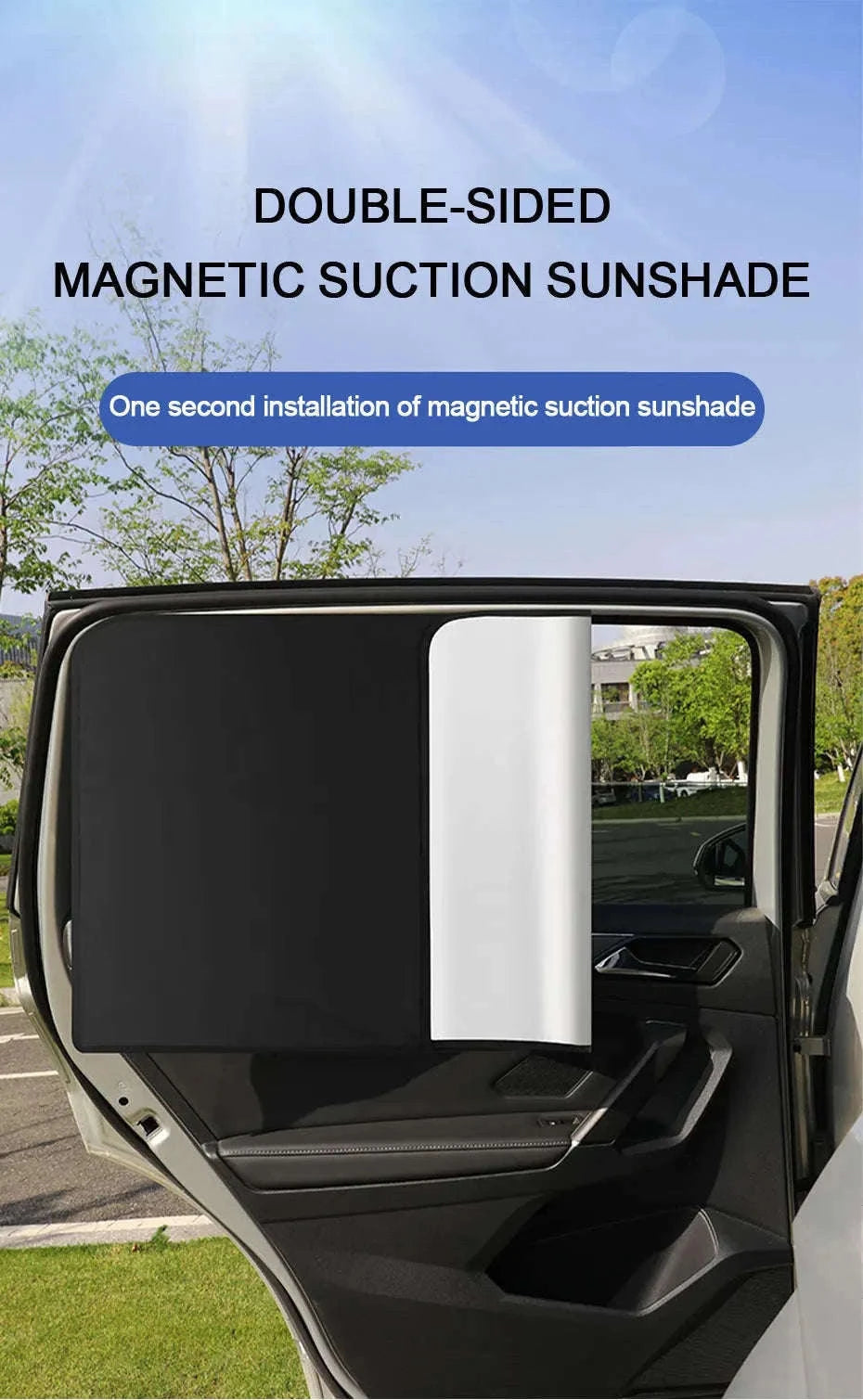 2-Piece Car Side Window Sun Shade Curtain-Back 2pcs
