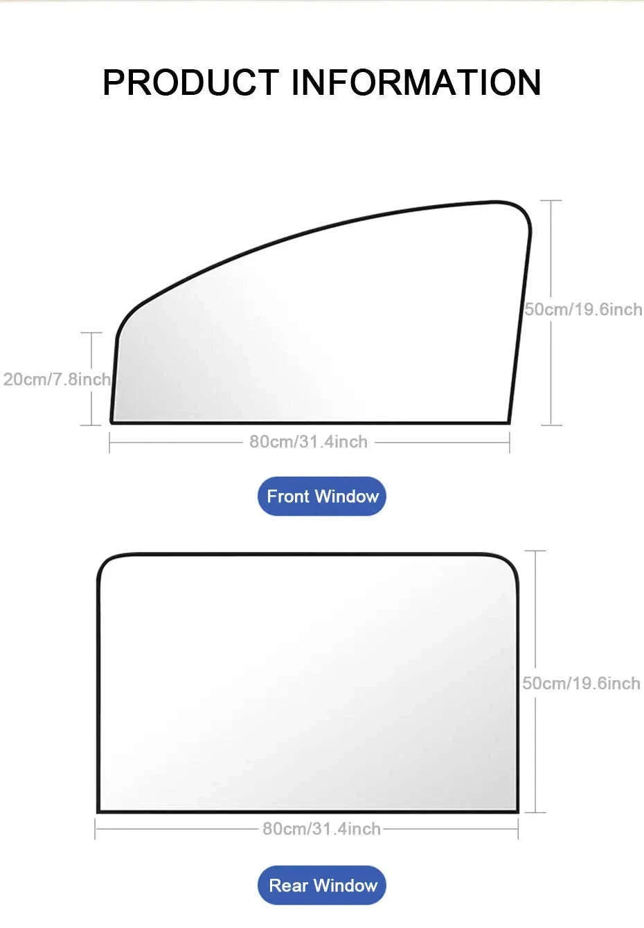 2-Piece Car Side Window Sun Shade Curtain-Back 2pcs