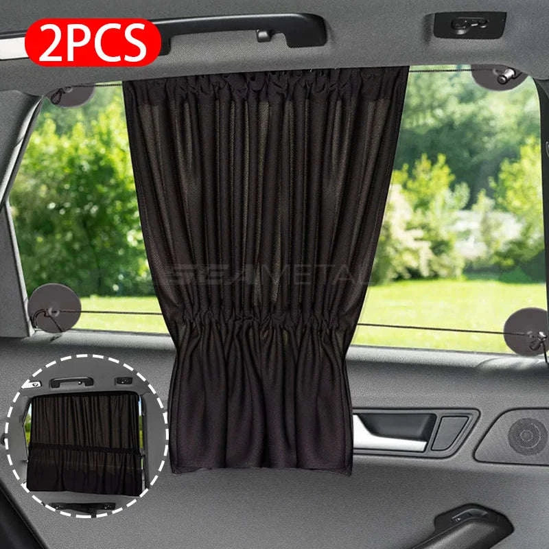 2-Piece Car Side Window Sun Shade Curtains-2pcs