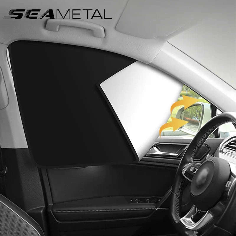 2-Piece Car Side Window Sun Shade Curtains-Front left and right