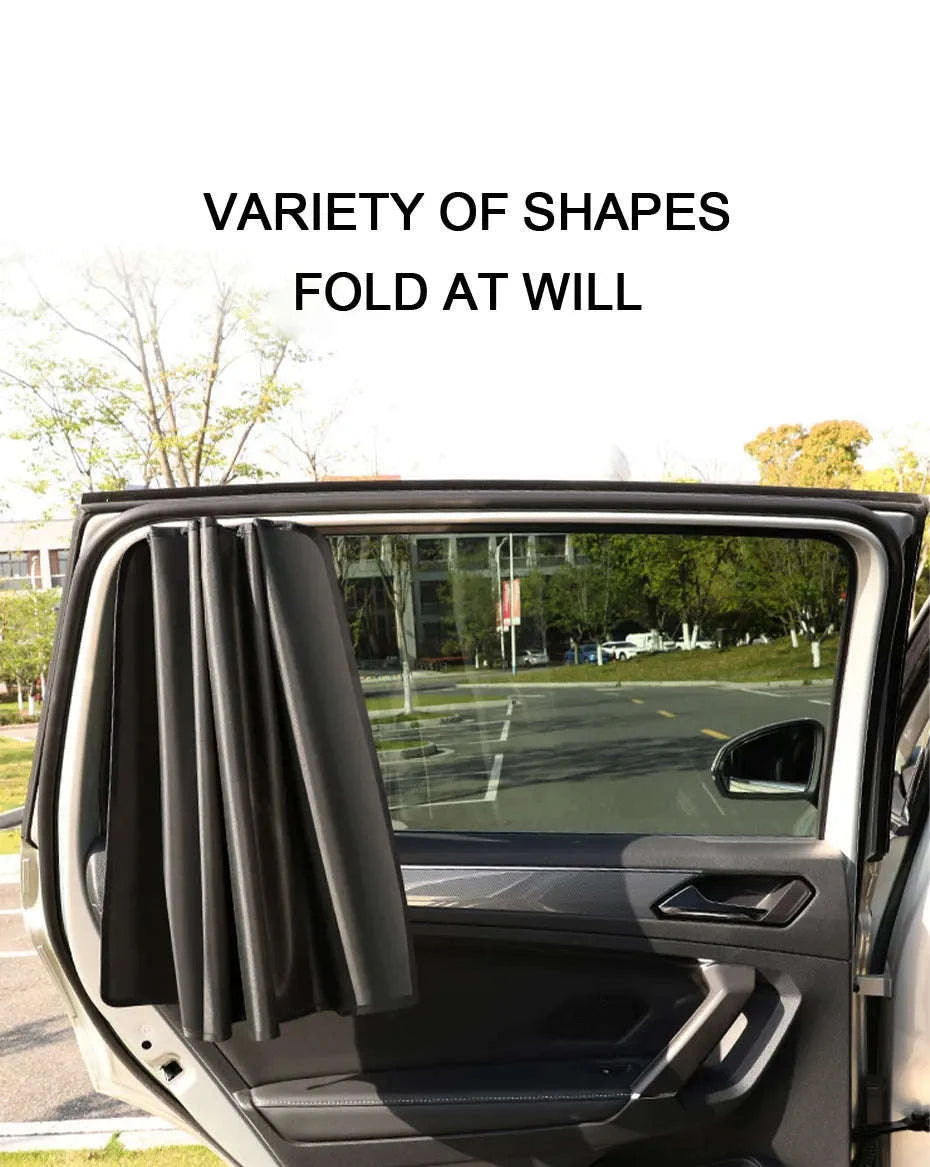 2-Piece Car Side Window Sun Shade Curtains-Front left and right