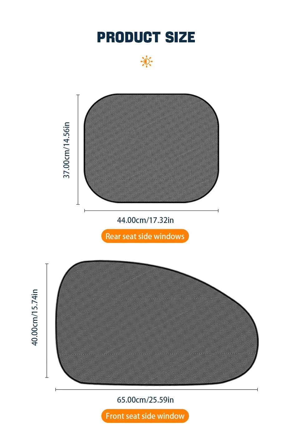 2-Piece Car Side Window Sun Shade-Rear 2pcs