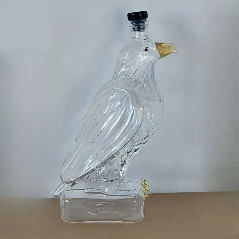 2-Piece Eagle-Shaped Wine Decanter Set – 11.8 oz Borosilicate Glass Whiskey or Wine Carafe, Artistic Avian Design for Tabletop Display, Home Bar Accent, or Gift Idea for Celebrations and Everyday Enjoyment-United States / 2 Pcs