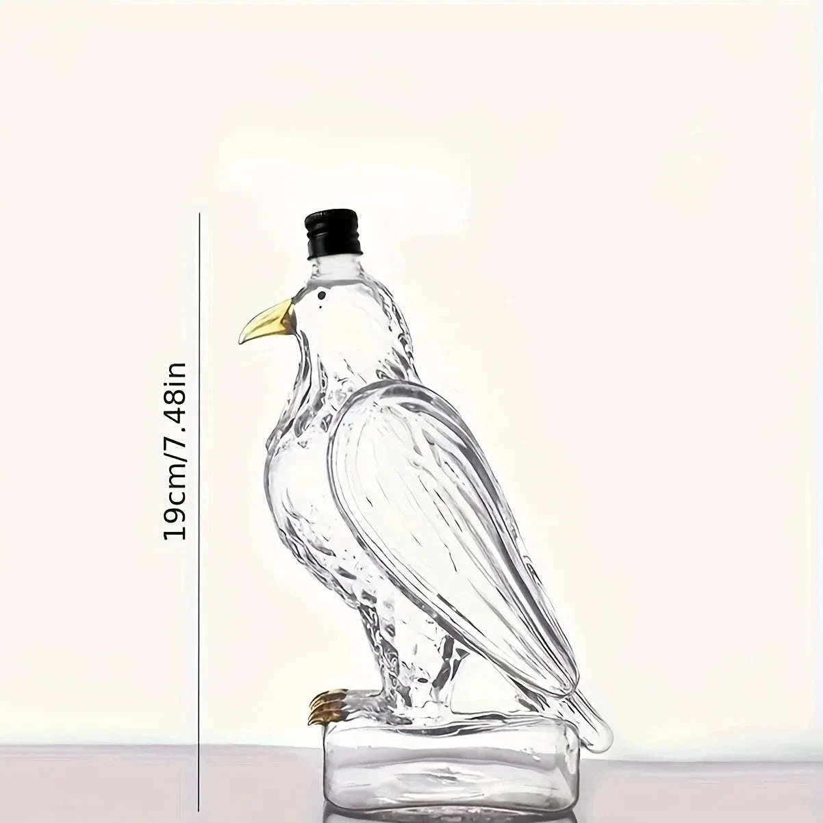 2-Piece Eagle-Shaped Wine Decanter Set – 11.8 oz Borosilicate Glass Whiskey or Wine Carafe, Artistic Avian Design for Tabletop Display, Home Bar Accent, or Gift Idea for Celebrations and Everyday Enjoyment-United States / 2 Pcs