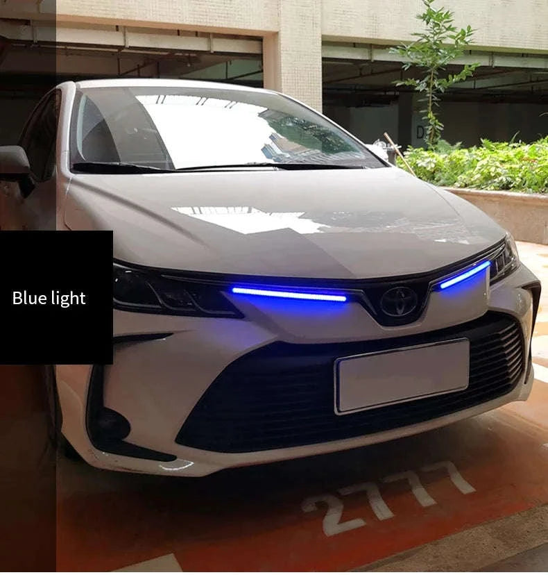 2-Piece LED Car Daytime Running Light Strip 12V-34.5CM / WhiteYellowBlue