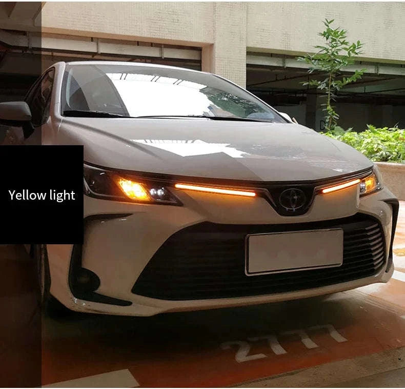 2-Piece LED Car Daytime Running Light Strip 12V-34.5CM / WhiteYellowBlue