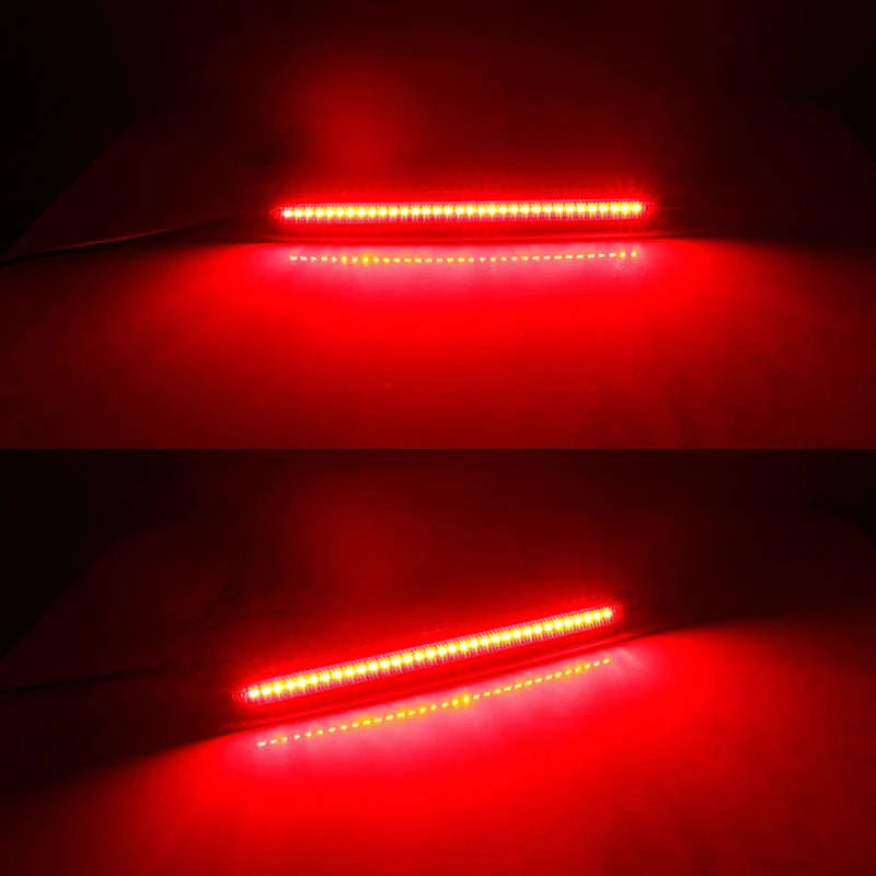 2-Piece LED Rear Bumper Reflector Lights, Smoked or Red Lens-Smoked Lens