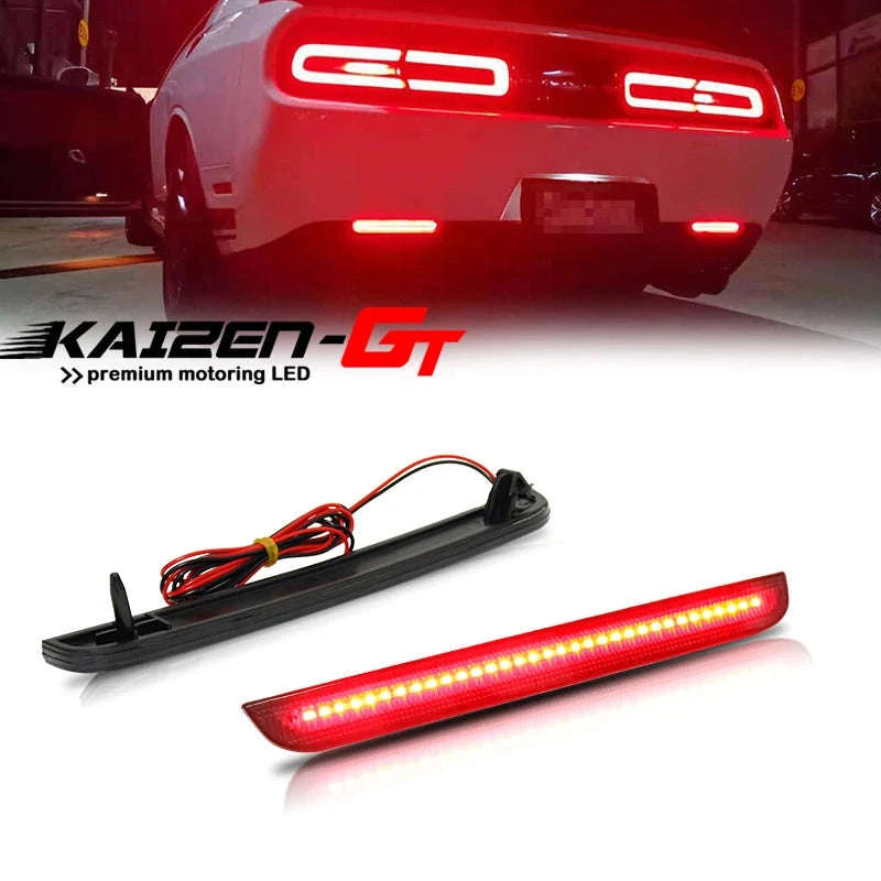 2-Piece LED Rear Bumper Reflector Lights, Smoked or Red Lens-Smoked Lens
