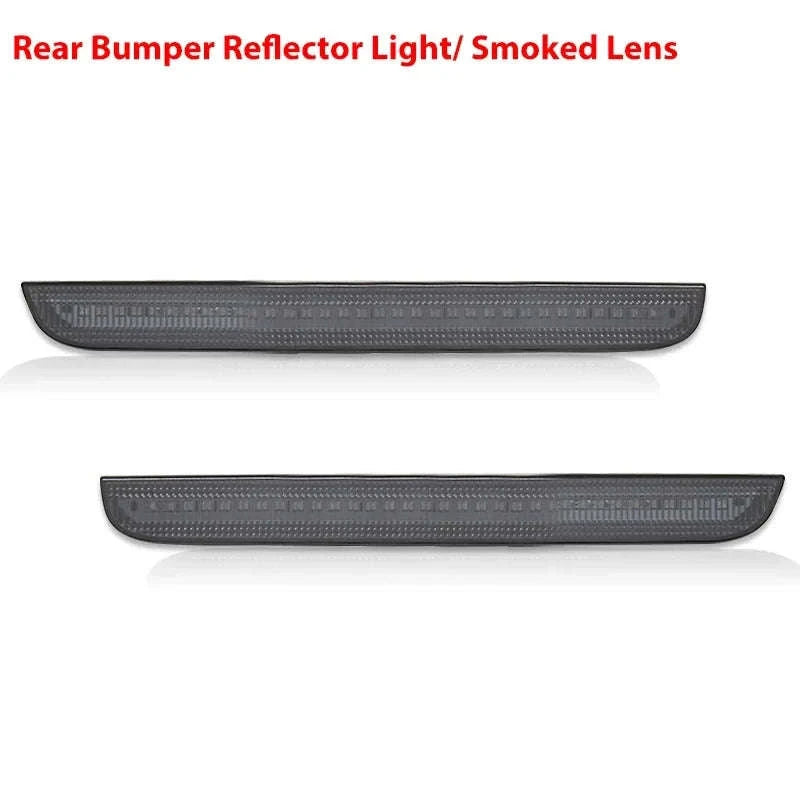 2-Piece LED Rear Bumper Reflector Lights, Smoked or Red Lens-Smoked Lens