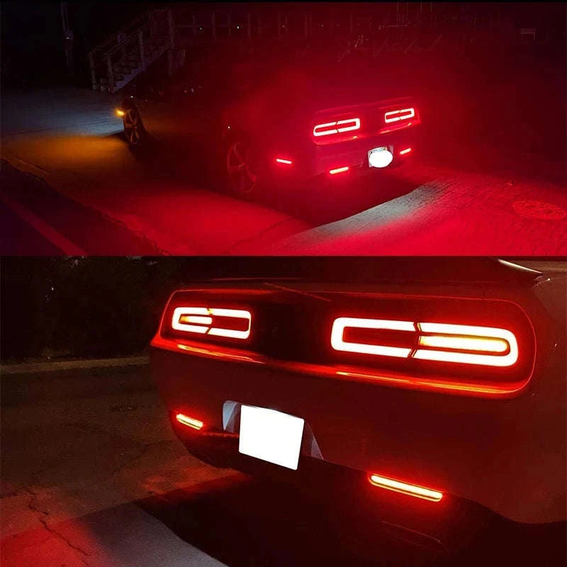 2-Piece LED Rear Bumper Reflector Lights, Smoked or Red Lens-Smoked Lens