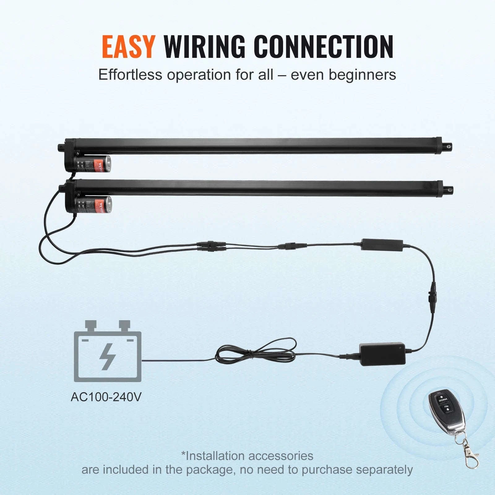 2-Piece Linear Actuator Kit 1000N 30 Inch with Remote-Other / france