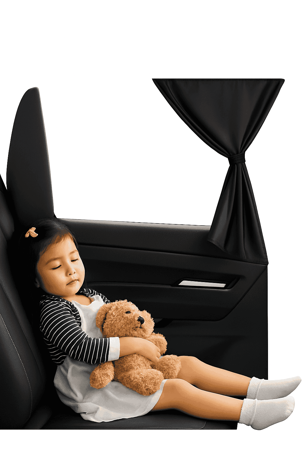 2-Piece Magnetic Double-Layer Car Side Window Sun Shade Curtain-Back 2pcs