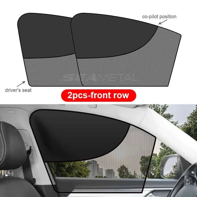 2-Piece Magnetic Double-Layer Car Side Window Sun Shade Curtain-Back 2pcs