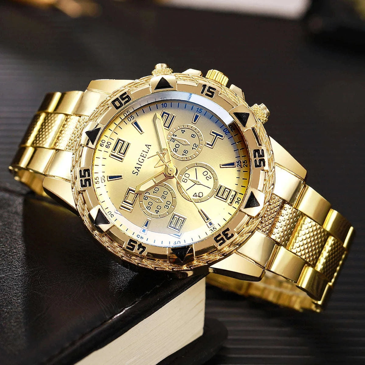 2-Piece Men's Business Quartz Watch Set-Silver Set No Box