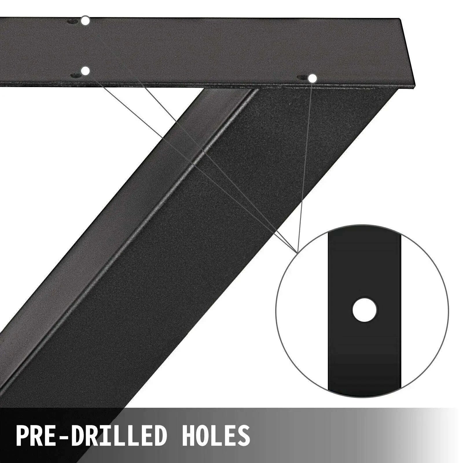 2-Piece Metal Table Legs Steel X-Shape 1000kg Load with Pre-Drilled Holes-720x600MM black / United Kingdom