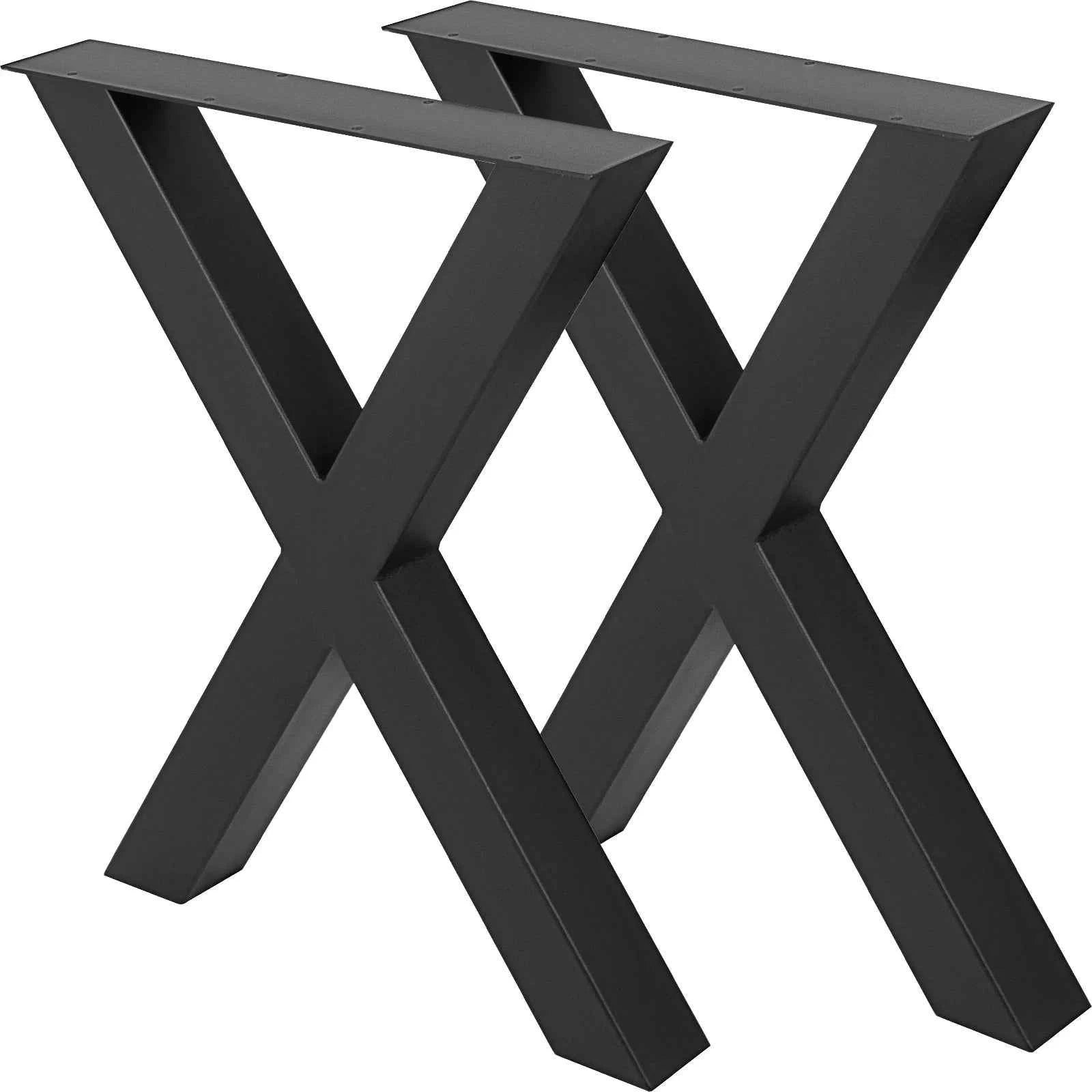 2-Piece Metal Table Legs Steel X-Shape 1000kg Load with Pre-Drilled Holes-720x600MM black / United Kingdom